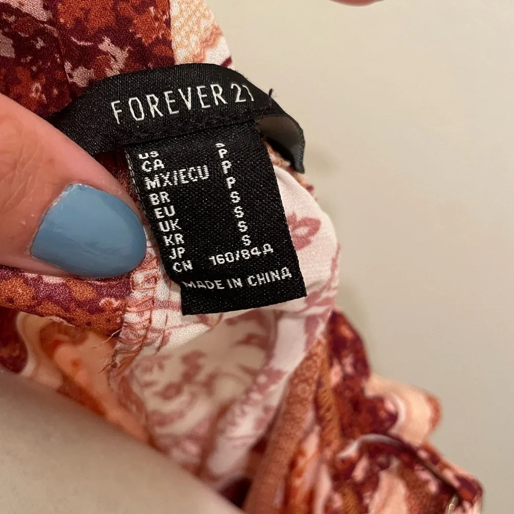 Forever 21 Boho Floral Patchwork Peasant Blouse | Women’s Small - Picture 6 of 6